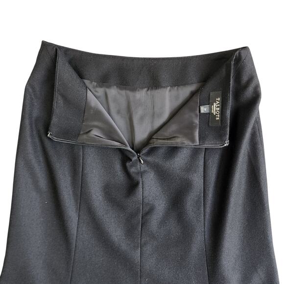 Talbots Womens Wool Midi Straight Skirt Petite Size 2P Black Stretch A Line Work - Picture 6 of 11
